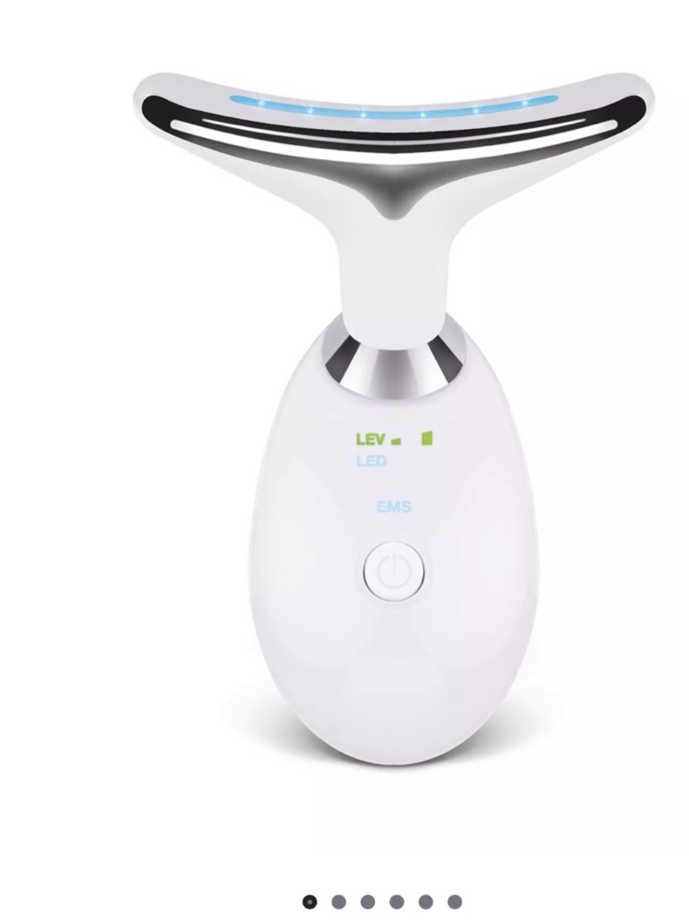 LED EMS Facial T-Shaped Light Therapy Device - White